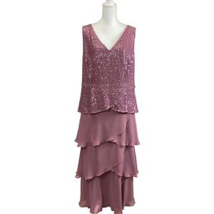 Women’s SLNY Sleeveless Sequined‎ Lace Cocktail Dress